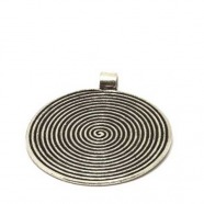 Anh�nger Spiralschnecke fein - patiniert, 925 Silber, 39x1mm