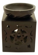 Duftlampe Penta Classic aus schwarzen Speckstein