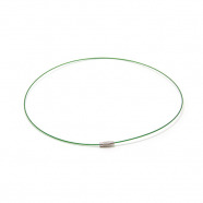 Halsreif aus  Edelstahl, Farbe grün, mit Verschluss, 1 mm x 45 cm