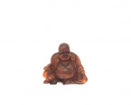 Happy Buddha aus Suarholz, 13x11cm