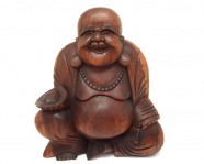 Happy Buddha aus Suarholz, 20x19cm