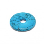 Howlith türkis - Donut, 35 mm TL-Serie (gefärbt)