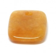 Jade gelb - Anh�nger gebohrt - 35x28 mm
