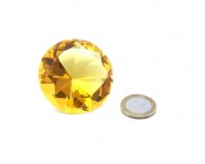 Kristall - Diamant aus Glas, 50 mm Farbe gelb