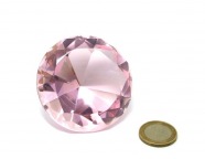 Kristall - Diamant aus Glas, 60 mm Farbe rose