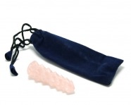 Rosenquarz - Massagestab/ Akkupressurstab, geriffelt - 70 mm