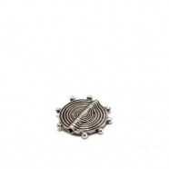Scheibe african traditional - patiniert, 925 Silber, 17x1mm