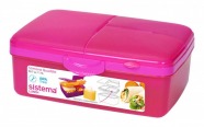 Sistema Lunchbox Quaddie 4-fach unterteilt rechteckig pink 1,5 l