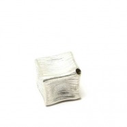 W�rfel mattiniert - geb�rstet, 925 Silber, 15x15mm