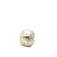 W�rfel mattiniert - hammerschlag, 925 Silber, 12x12mm