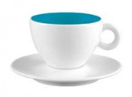 ZAK Alice Espressotasse & Untersetzer zweifarbig weiss/ aqua blue