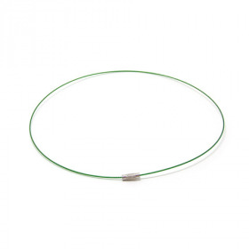 Halsreif aus  Edelstahl, Farbe grün, mit Verschluss, 1 mm x 50 cm