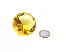 Kristall - Diamant aus Glas, 50 mm Farbe gelb