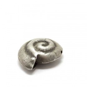 Schnecke antik fein - einseitig gewölbt, 925 Silber, 28x13mm